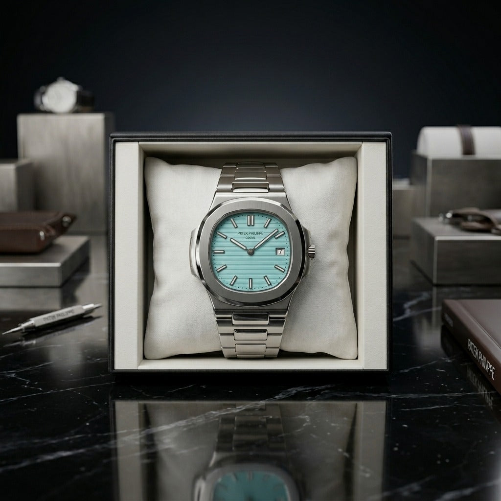 DialKing Royale — Blue Guilloché Dress Watch | Silver Case | Status Timepiece | Pakistan