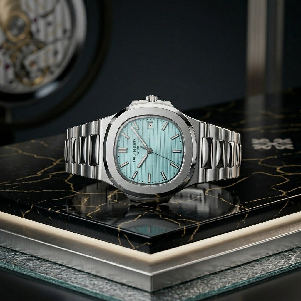 DialKing Royale — Blue Guilloché Dress Watch | Silver Case | Status Timepiece | Pakistan